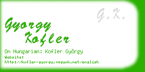 gyorgy kofler business card